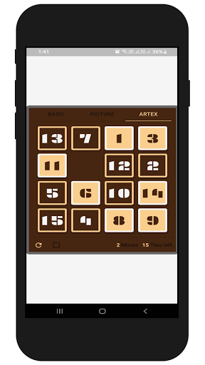 Android application Slide number puzzle screenshort