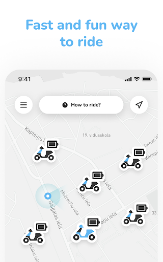 Android application Penny.rent - moped sharing screenshort