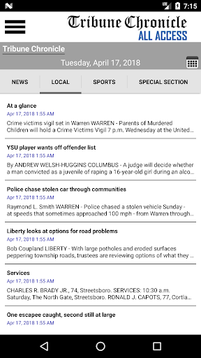 Tribune Chronicle All Access Screen 3