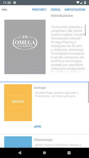 Android application Omega Pharma screenshort
