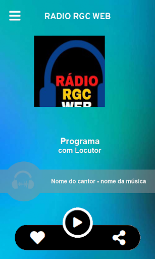 Android application Rádio RGC Web. screenshort