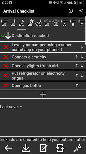 Camper Checklist Screen 3