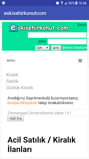 Android application Eskişehir Konut screenshort