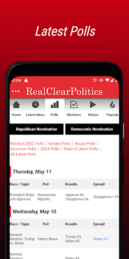 Real Clear Politics screenshot