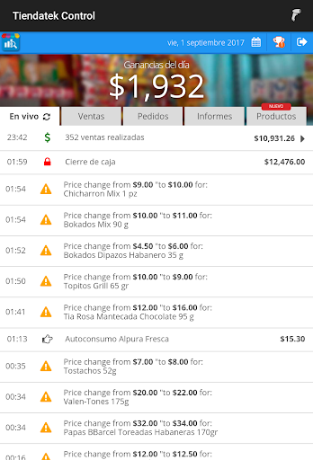 Tiendatek Control Screen 2