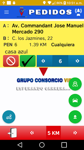 Android application Taxi Consorcio VIP Conductor screenshort