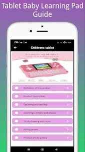Tablet Baby Learning Pad Guide