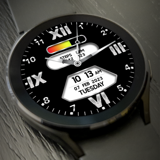 Analog Watch Face MJ075 Silver Screen 3