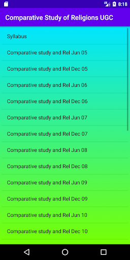 Study of Religions - ugc net Screen 2