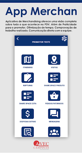 Android application Avec Campinas - Merchan screenshort