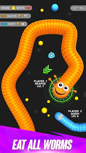 Worms Clash - Snake Games Screen 2