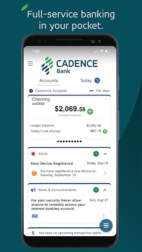 Android application Allegro Cadence Bank Mobile screenshort