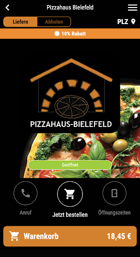 Android application Pizzahaus Bielefeld screenshort