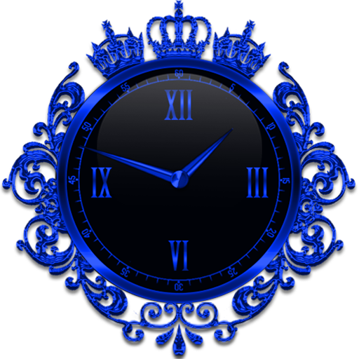 Blue Crown Clock Widget