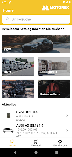 Android application MOTOREX screenshort