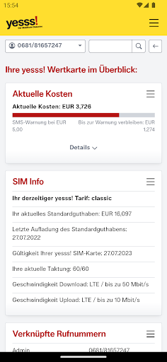 Android application yesss! Der Mobilfunk-Diskonter screenshort
