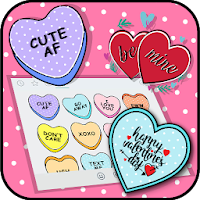 Candy Hearts Valentine Emoji Stickers