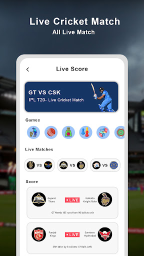 Android application Live Cricket TV & Score screenshort