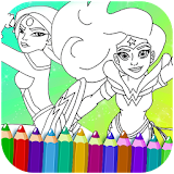 Superheroes Girls Coloring Game icon