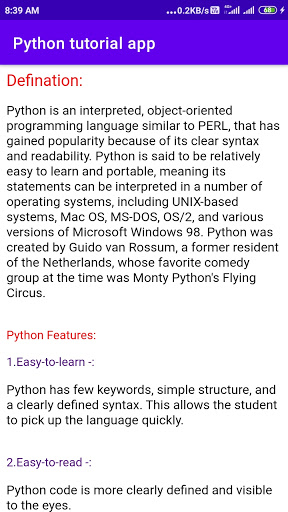 python tutorial app