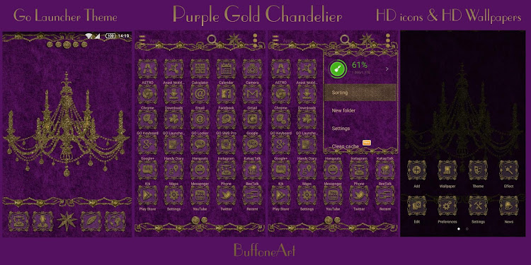 Purple Gold Chandelier Go Laun - v2.2 - (Android)