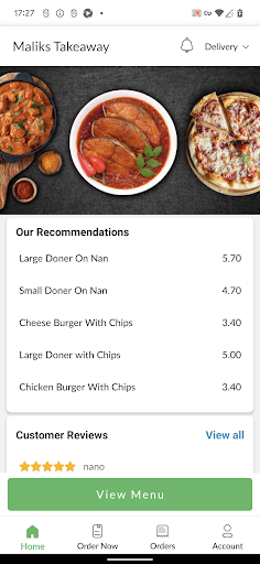 Maliks Takeaway Screen 2