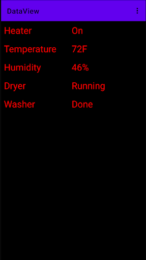 Android application DataView screenshort