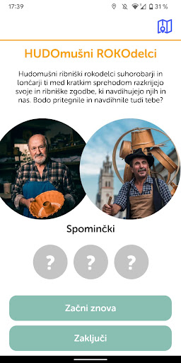 Android application Ribnčar – interaktivni vodnik screenshort