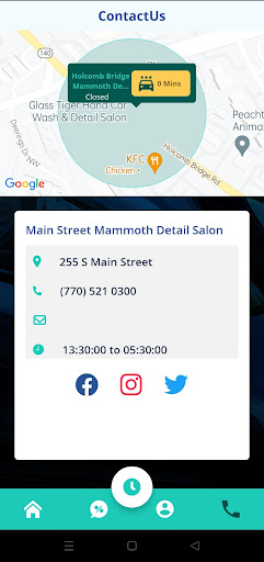 Android application Mammoth Detail Salons screenshort