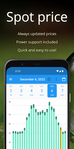 Android application Spot price (Electricity price) screenshort