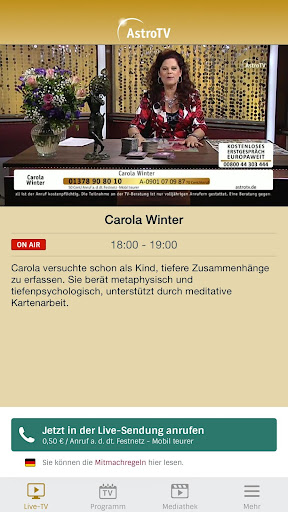 Android application AstroTV - Live Kartenlegen screenshort