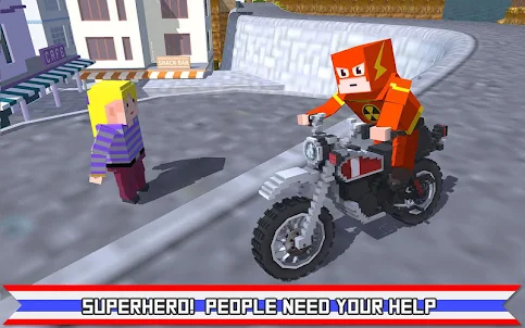 Blocky Superhero Moto Bike Sim