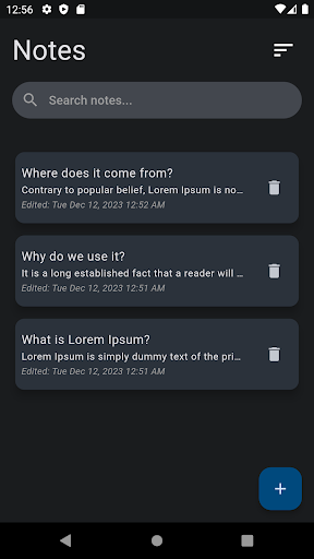 Android application Notes - My notes screenshort