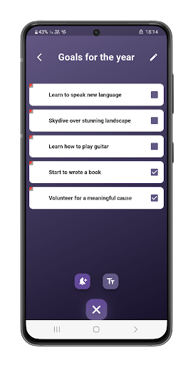 Owlist: To do & Bucket list Screen 2