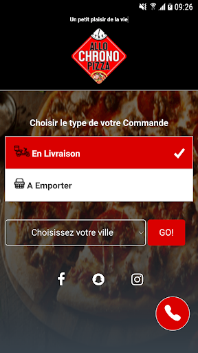 Android application Allo chrono pizza screenshort