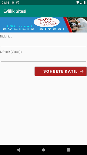 Android application Evlilik Sitesi screenshort