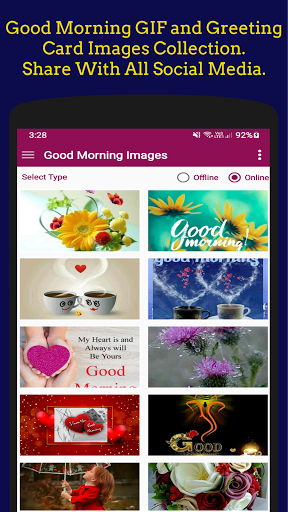 Android application Good Morning Images and GIF screenshort
