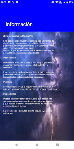 Clima Meteorologico Mexico PRO Screen 2