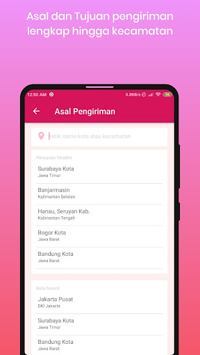 Cek Resi dan Ongkos Kirim Screen 3