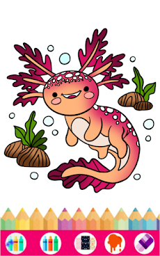 Axolotl Coloring Book Kawaiiのおすすめ画像4