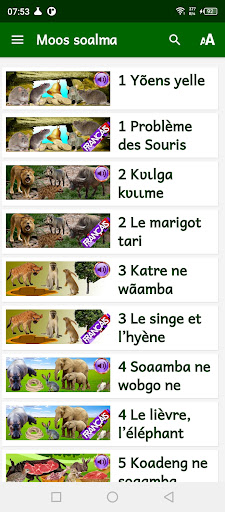 Android application Moos soalma Contes mooré franç screenshort