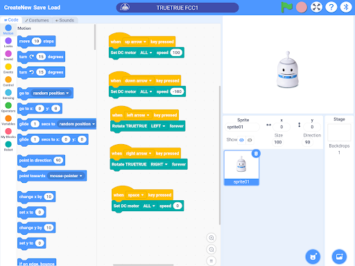 Truebot Scratch Screen 2