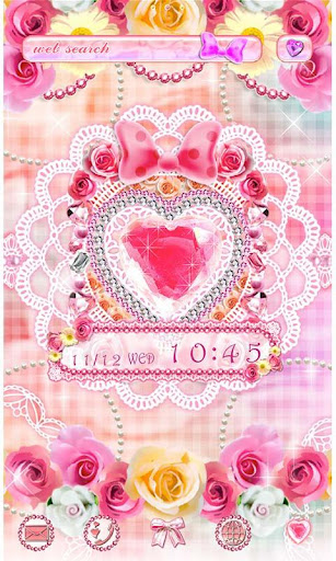 Android application Cute Theme Glittery Romance screenshort
