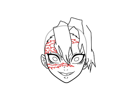 Draw demon slayer by steps