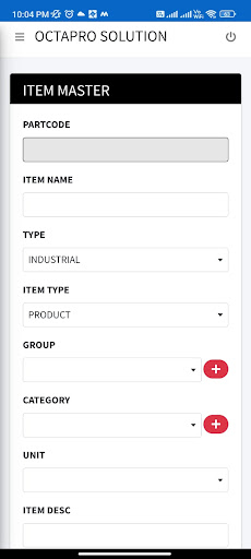 OCTAPRO CRM Screen 2