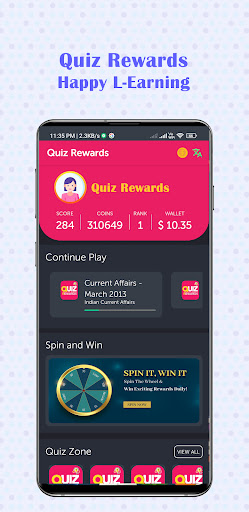Quiz Rewards - Happy L-Earning Screen 2