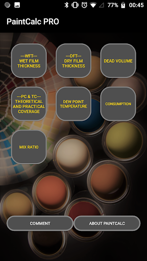Android application PaintCalc PRO screenshort