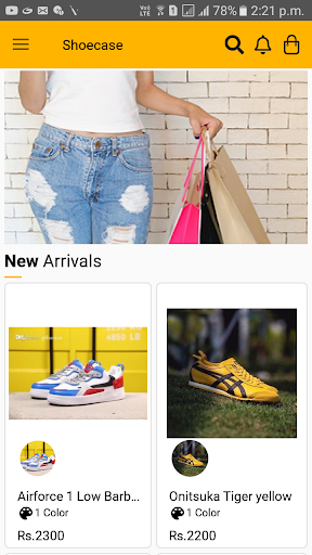 Android application Shoe Case screenshort