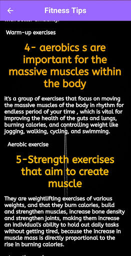 Fitness Tips Screen 2