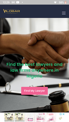 Android application ViloBar: Lawyers & Law Firms screenshort
